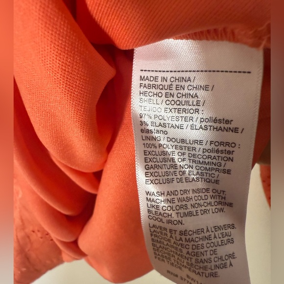 Rafaella Top Eyelet Peasant Blouse M 3/4 Sleeve Tie Front NWT Orange Boho Medium - Picture 4 of 9